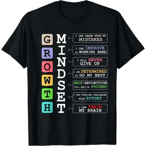Dopamine Element Print Cotton Short Sleeve Growth Mindset Shirt Positive School Classroom Teacher Gift T-Shirt For Men Women