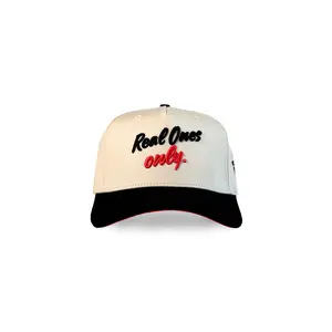 Real Ones Only cream, red and black snapback