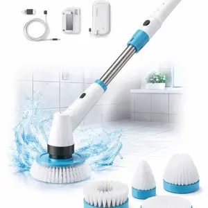 Cordless Electric Spin Scrubber Cleaning Brush with Extension Handle