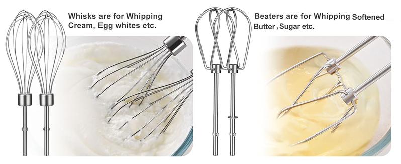 Cordless Hand Mixer, Electric Mixer Handheld Digital Display 7 Speed Rechargeable with Stainless Steel Attachments Whisks Beaters Dough Hooks & Storage Base, Blender for Baking, Eggs