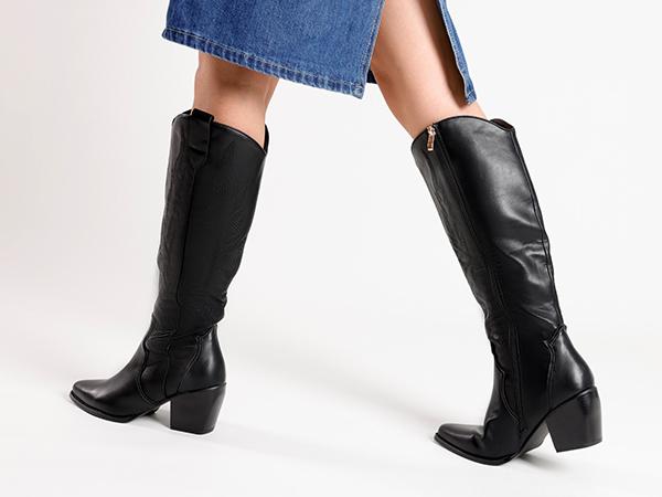 Dream Pairs Women's Dallas Embroidered Western Cowboy Knee High Boots shoes Dream Pairs Women's Dallas Embroidered Western Cowboy Knee High Boots shoes