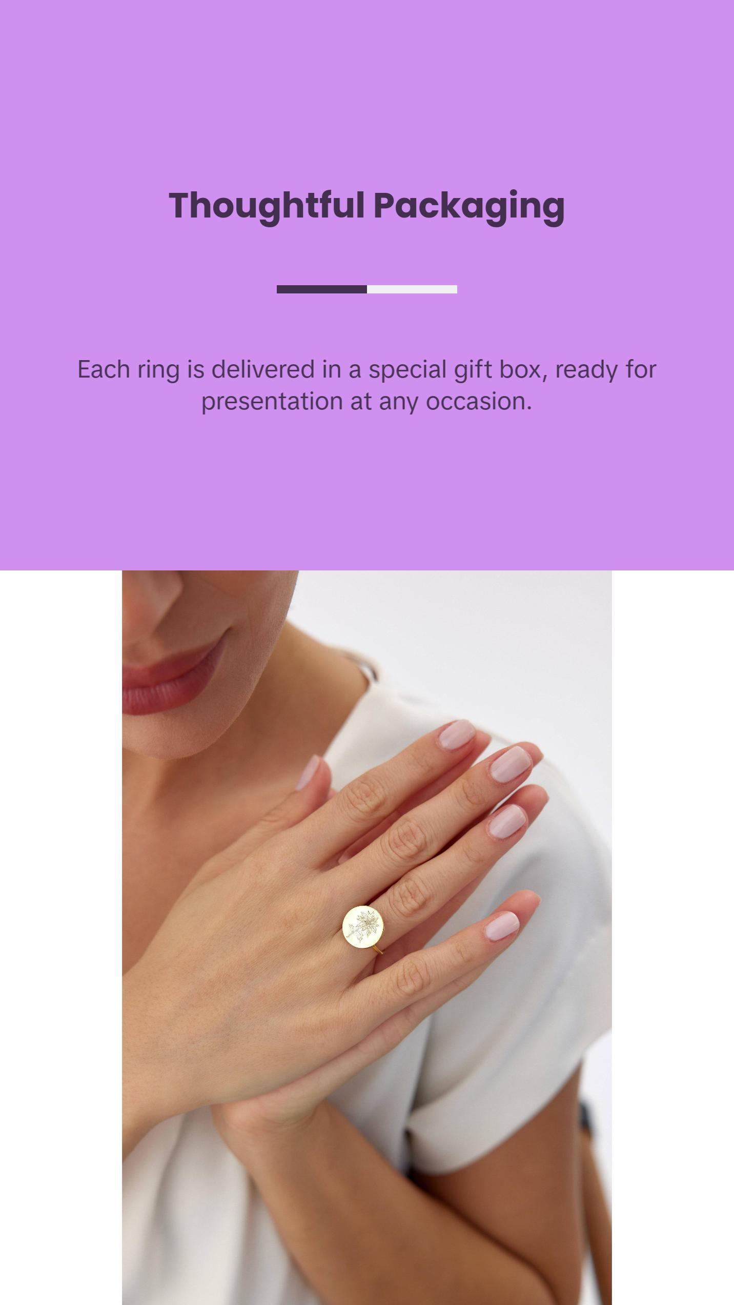 Custom Circle Birth Flower Ring