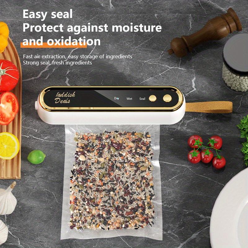 Portable vacuum sealing machine, automatic electric vacuum sealing machine, one click to keep vegetables and meat fresh! Spr