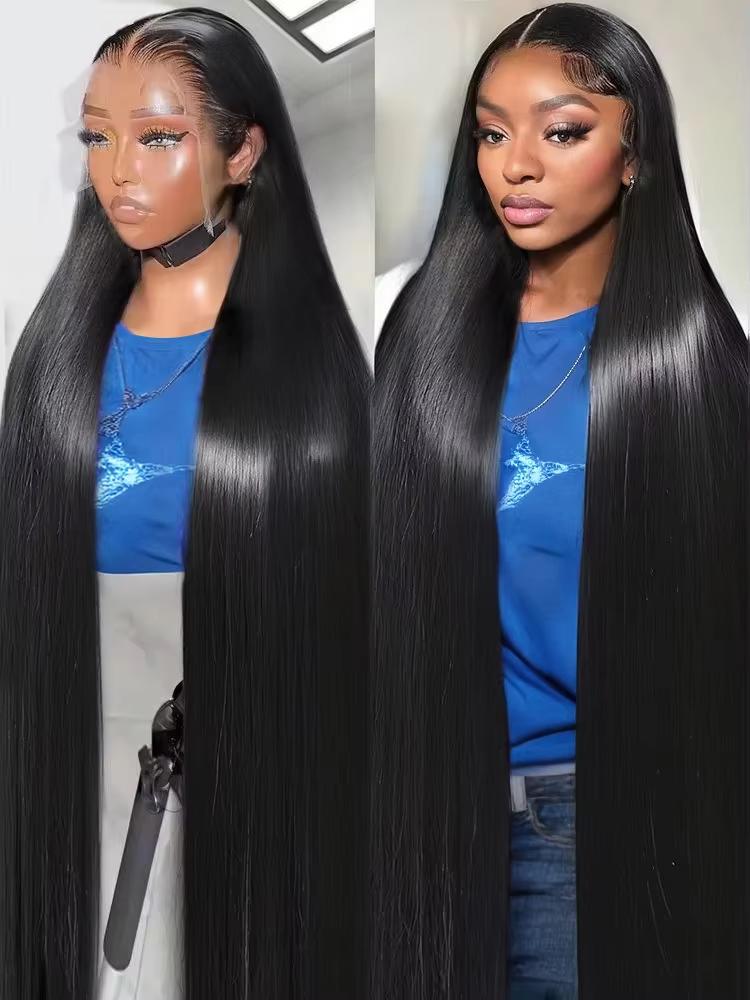 Bling Hair 34 36 Inch 180 Density Bone Straight 13X6 Hd Lace Frontal Wigs Human Hair 13X4 Transparent Lace Front Pre Plucked 360 Lace Wigs For Women