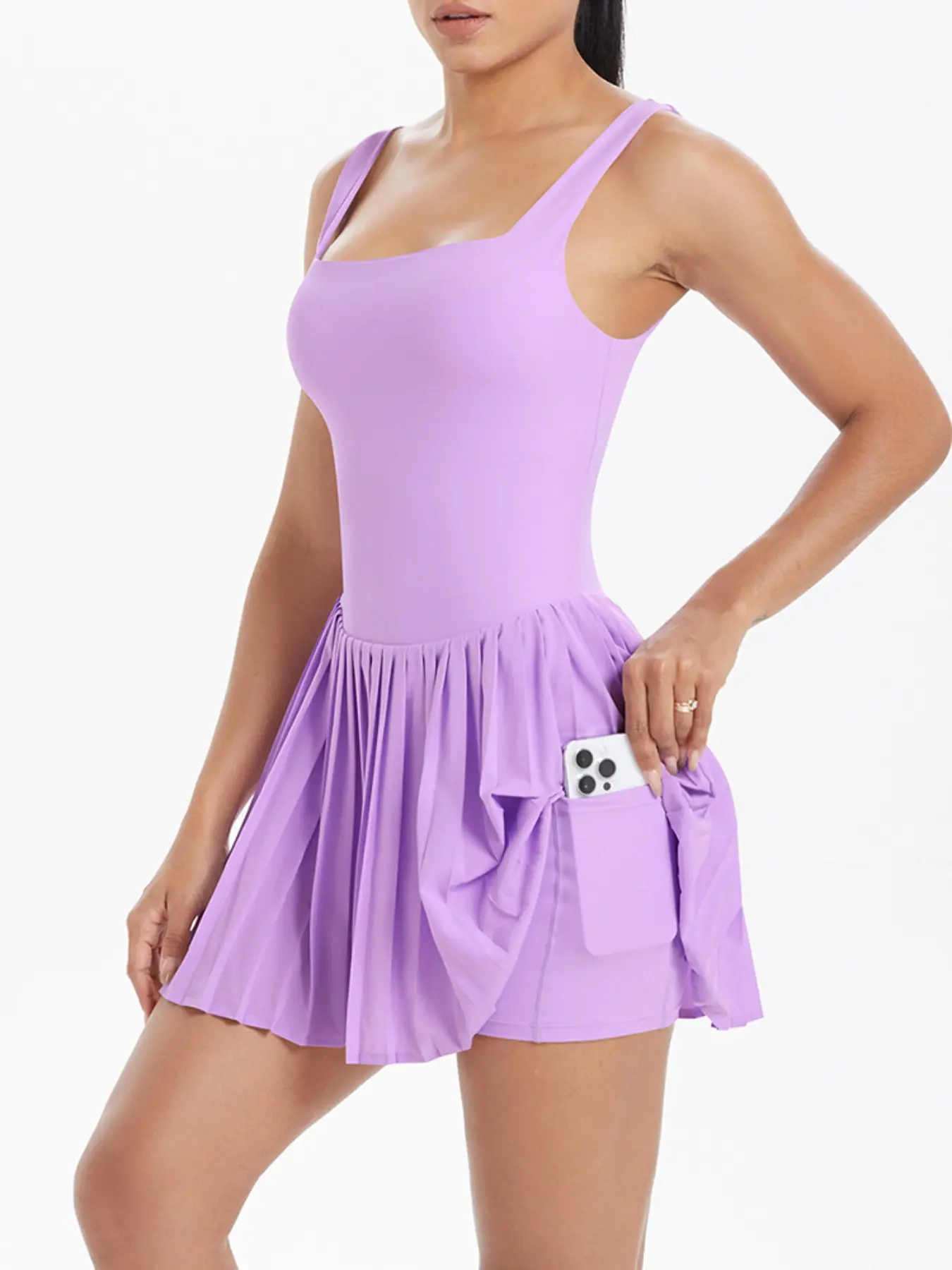 Women's Sports Tennis Athletic Dress Sleeveless, Strapless Backless Yoga Dress with Shorts, Running Fitness Pilates Workout Wear Activewear Exercise Dress