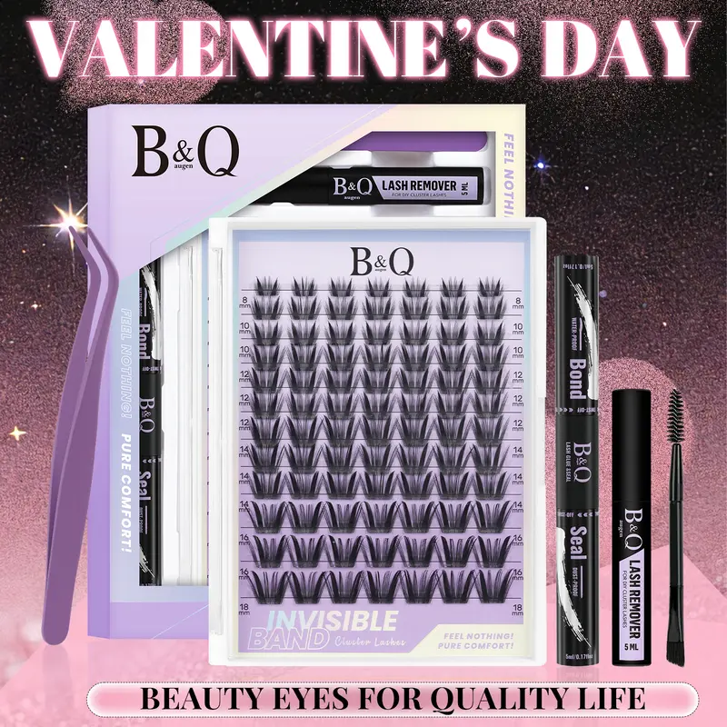 B&Q Medusa Kit l Combined Natural&Manga Flora&Fairy Style,Upgrated Silk Protein Material,Invisible Band Eyelash Clusters,C Curl for DIY lash Extension,Waterproof,Long Lasting Fake Lash Cosmetic Makeup Anime Lash Outdoorfun Vacation Lash