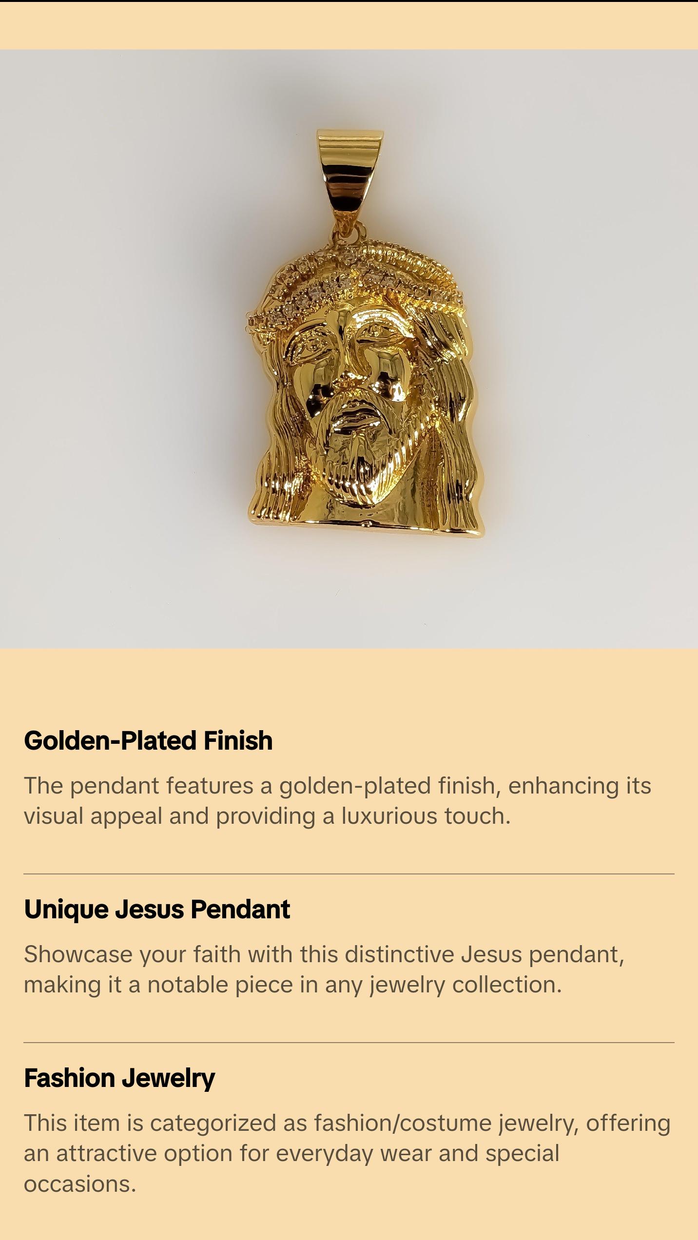 Plated Jesus Pendant