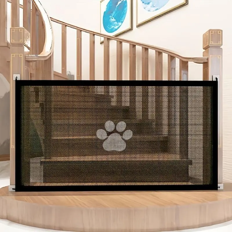 Secure Portable Pet Safety Gate for Doorways, Quick-Fold Mesh Fence For Small Dogs, Adjustable, Childproof, Durable Design for Hallways, Doorways and Staircases, Christmas Gift