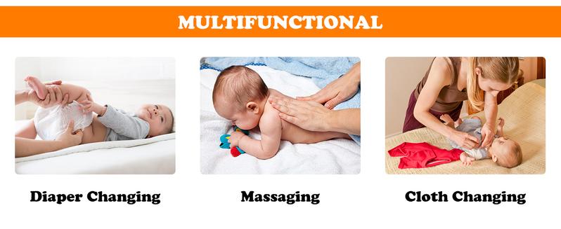 5-Drawer Baby Changing Table Dresser | Adjustable Shelves + Metal Handles | Curved Wrapping Design | Nursery Diaper Station