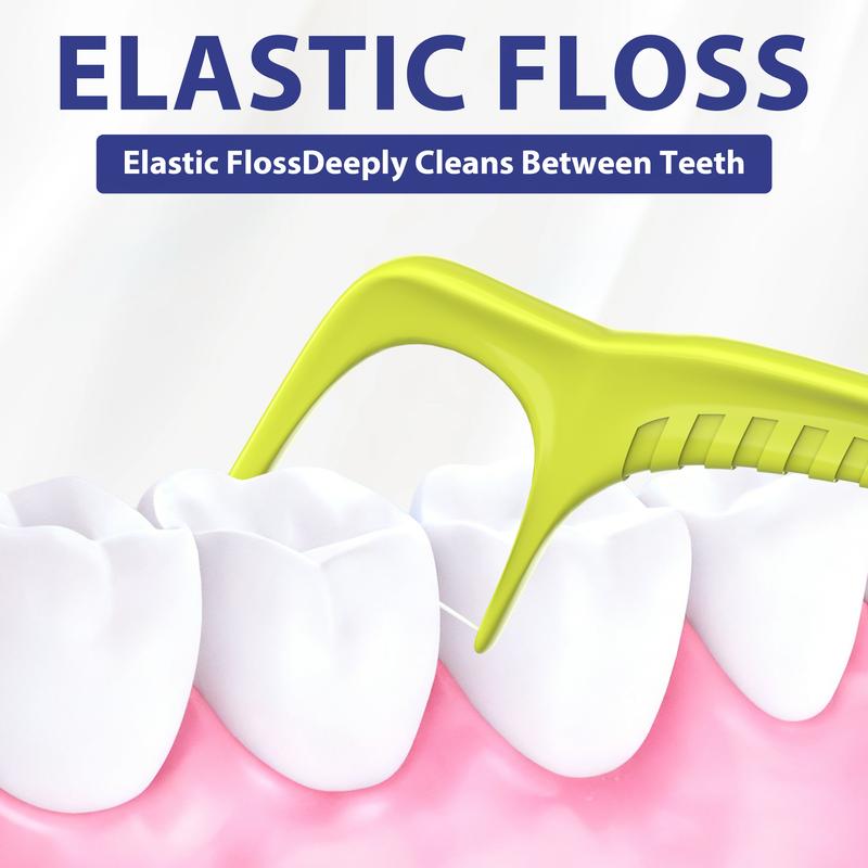 CEELIKE 2-in-1 Floss Pick for Efficient Cleaning, Gum Care, and Fresh Breath - 150 Pieces Mint Flavor Daily Care