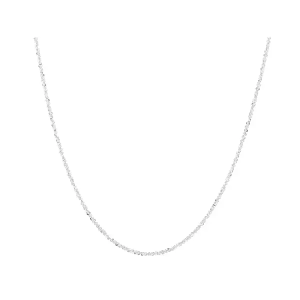 JTV Sterling Silver 20-Inch Criss-Cross Chain Necklace for Women-Adults, Chic Textured Jewelry, Secure Fit, All Seasons Daily Accessory, Ideal Gift for Casual/Formal Wear