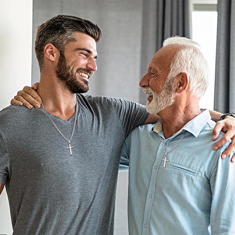 "To My Son" Stainless Steel Cross Pendant Necklace with Card & Gift Box Perfect for Birthdays Valentine's Day Christmas Personalized Gift for Loved Ones