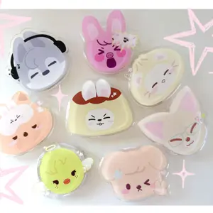 Cute Kawaii Kpop Phone Grip Collection, Glossy Clear Phone Holder, Adorable Cartoon Phone Accessory, Sweet Gift Idea
