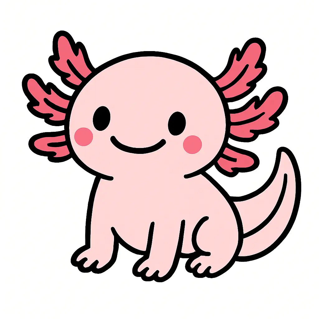 Cute Pink Axolotl Sticker – Waterproof Vinyl Decal | Wilcox Customs