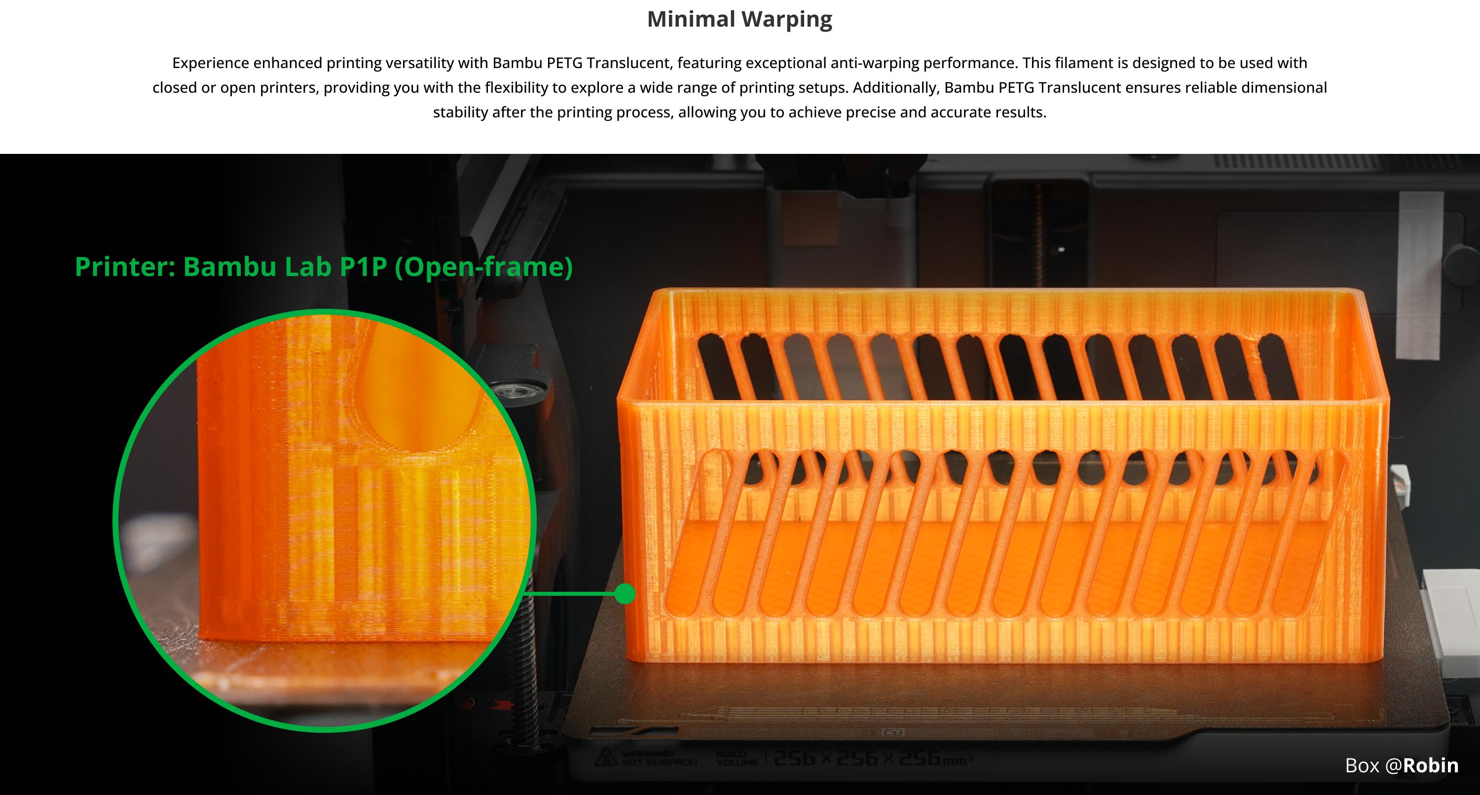 Bambu Lab PETG Translucent, 3D Printing Filaments and Materials