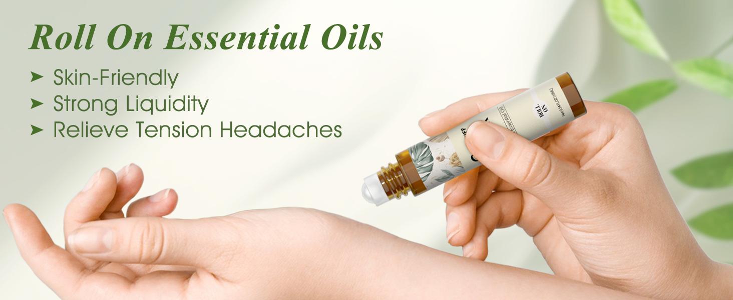 Essential Oils Roll-On Set 6 Pack - (Relax, Sleep, Balance,Breathe, Focus on, Happiness) Aromatherapy Oil, Essential Oils Blends for Skin - Relaxation Gift for Women and Men, Calm Essential Oil Roll On, 100% Natural Stress Relief Aromatherapy Blend