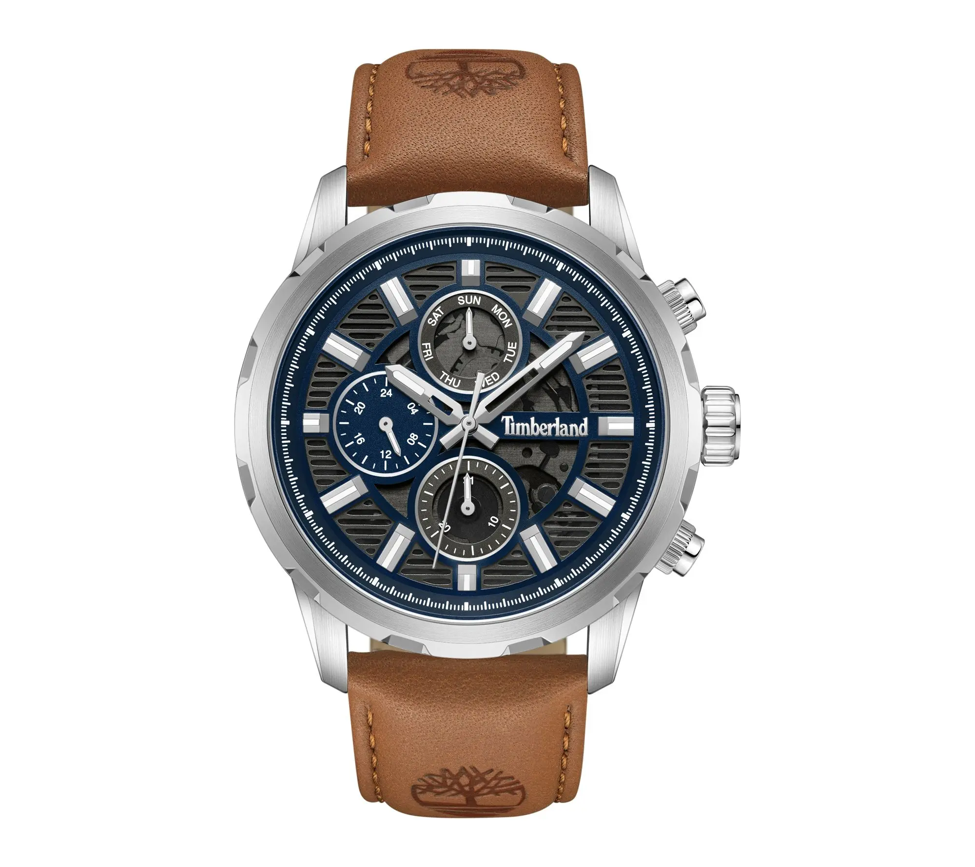 Timberland Men's Hampton Harbour Stainless TanStrap Watch Timberland Men's Hampton Harbour Stainless TanStrap Watch