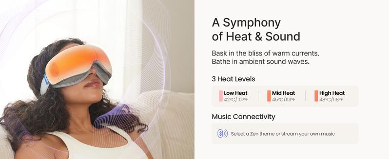 Renpho Eyeris Zen Ultra-Quiet Eye Massager with Heat, Valentines Day Gift Choice for Man Women Lightweight Heated Eye Mask for Migraines Face Massager for Dry Eyes Relief Birthday Gifts