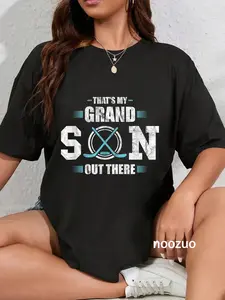 100% Cotton That's My Grandson Out There Ice Hockey Grandma Grandpa T-Shirt
