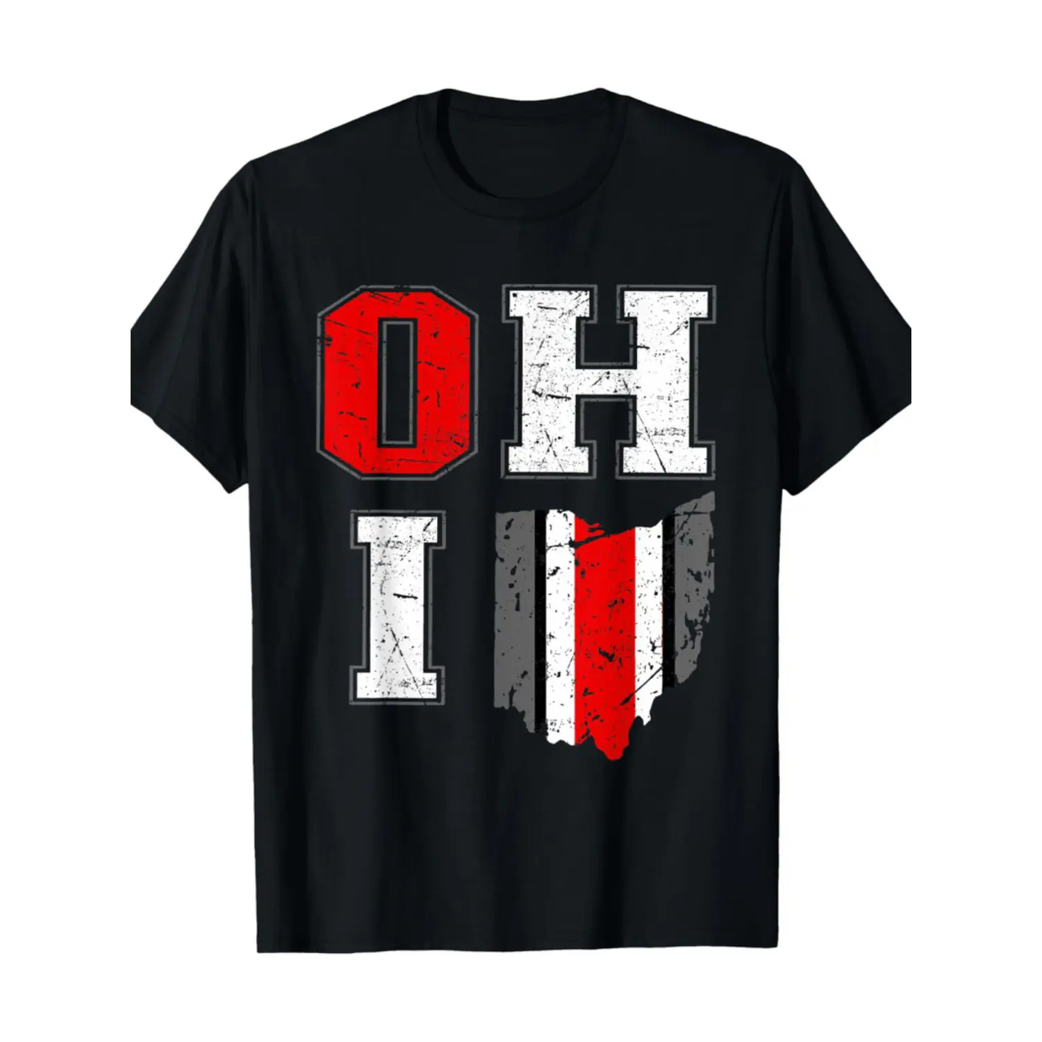 Vintage Ohio Map Graphic T-Shirt for Men and Women, Cotton Short Sleeve Crewneck Streetwear Top, Casual Gift Idea, Shortsleeve, Round Neck, Tshirt, Unisex