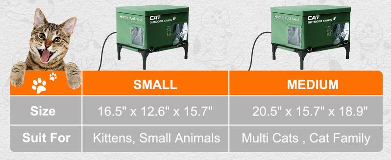 Lilypelle Heated Outdoor Cat House, Weatherproof Winter Cat Shelter with Elevated Base, Large Heated Cat House for Feral & Stray Cats in Yard, Garage or Porch (Power Bank Not Included) Lilypelle Heated Outdoor Cat House, Weatherproof Winter Cat Shelter with Elevated Base, Large Heated Cat House for Feral & Stray Cats in Yard, Garage or Porch (Power Bank Not Included)