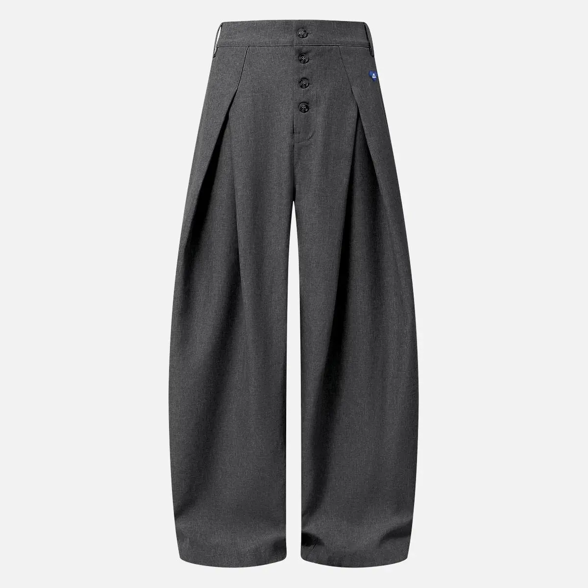 Aelfric Eden Menswear High-Waist Pleated Barrel Pants - Baggy Plain Curved Wide-Leg, Button-Front Tailored, Unisex Vintage Clothing Casual Fashion Pants,summerwins,clothes for back to school,first day of school outfits