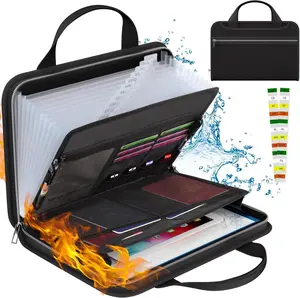 Fireproof File Folder with Handle Organizer A4 File Bag, Test Paper Folder