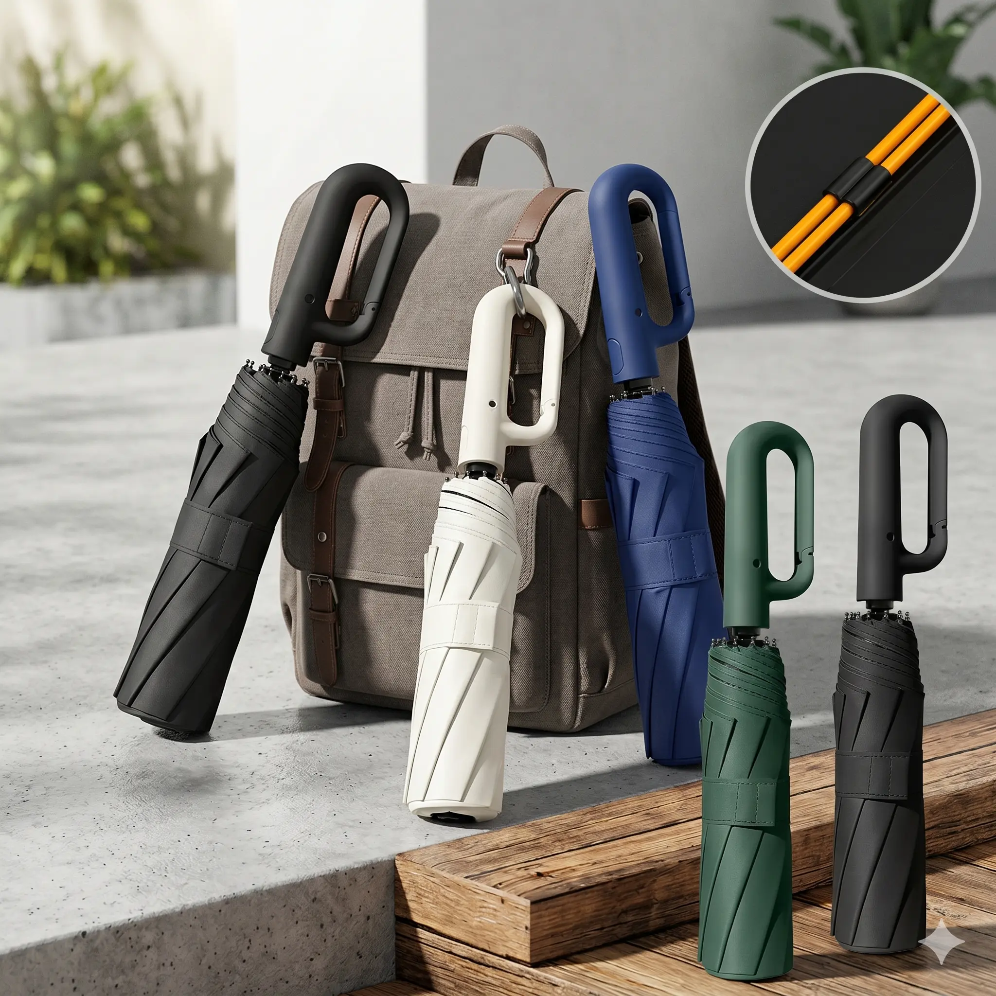 Automatic Folding Umbrella, 1 Count Windproof Waterproof Travel Umbrella, Portable Compact Auto Open Close Rain Umbrella for Men & Women, Reinforced Wind Resistant Umbrella for Travel Outdoor Daily Use