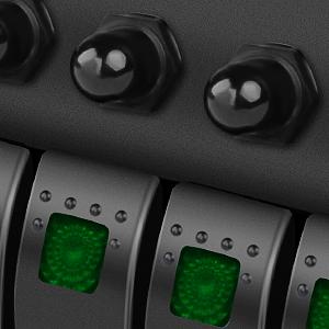 Nilight 6 Gang ON Off Rocker Switch Panel Backlit 12V 24V LED Digital Voltmeter Dual USB Charger Socket Overload Protection Switch Panel For Cars RVs Boats Decorative Lighting