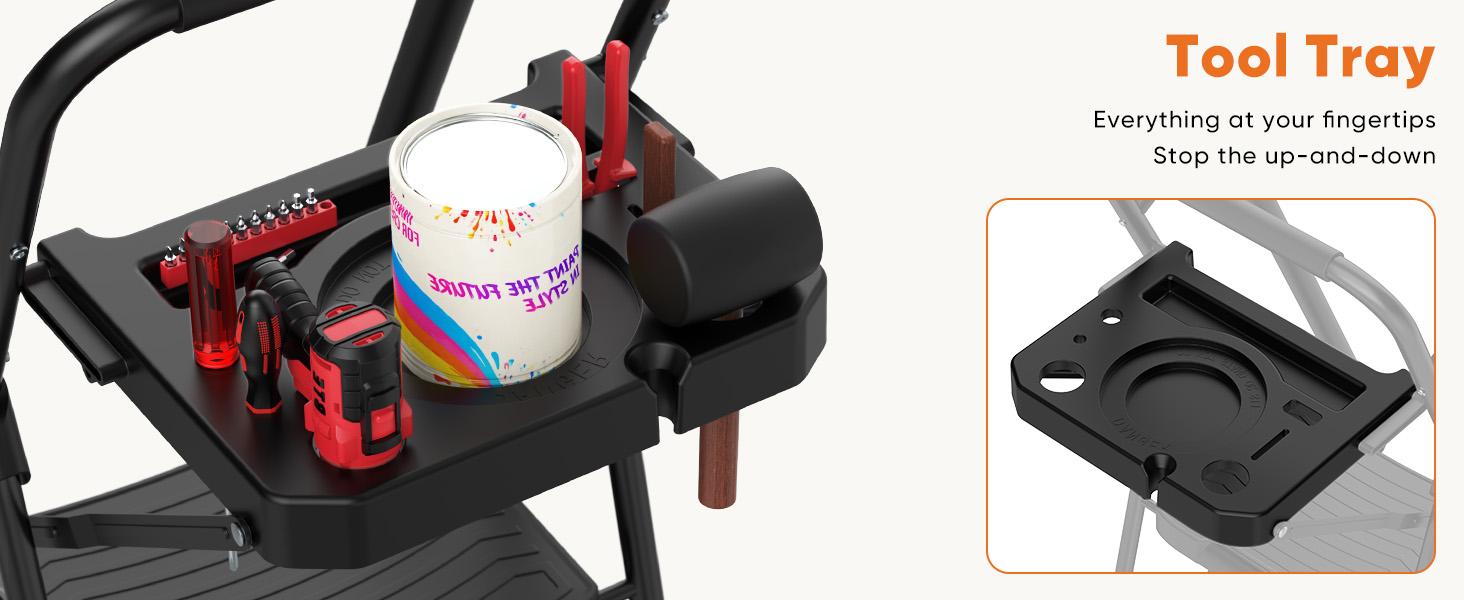 Step Ladder,  Folding Step Stool with Wide Anti-Slip Pedal, Sturdy Steel Ladder, Dual Handrail, Lightweight, Portable Steel Step Stool for Home Clean, Maintenance, House Work, Kitchen, Painting