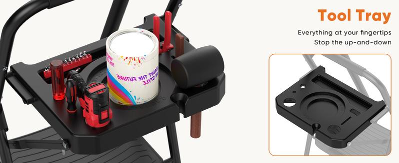 Step Ladder, Folding Step Stool with Wide Anti-Slip Pedal, Sturdy Steel Ladder, Dual Handrail, Lightweight, Portable Steel Step Stool for Home Clean, Maintenance, House Work, Kitchen, Painting Step Ladder, Folding Step Stool with Wide Anti-Slip Pedal, Sturdy Steel Ladder, Dual Handrail, Lightweight, Portable Steel Step Stool for Home Clean, Maintenance, House Work, Kitchen, Painting