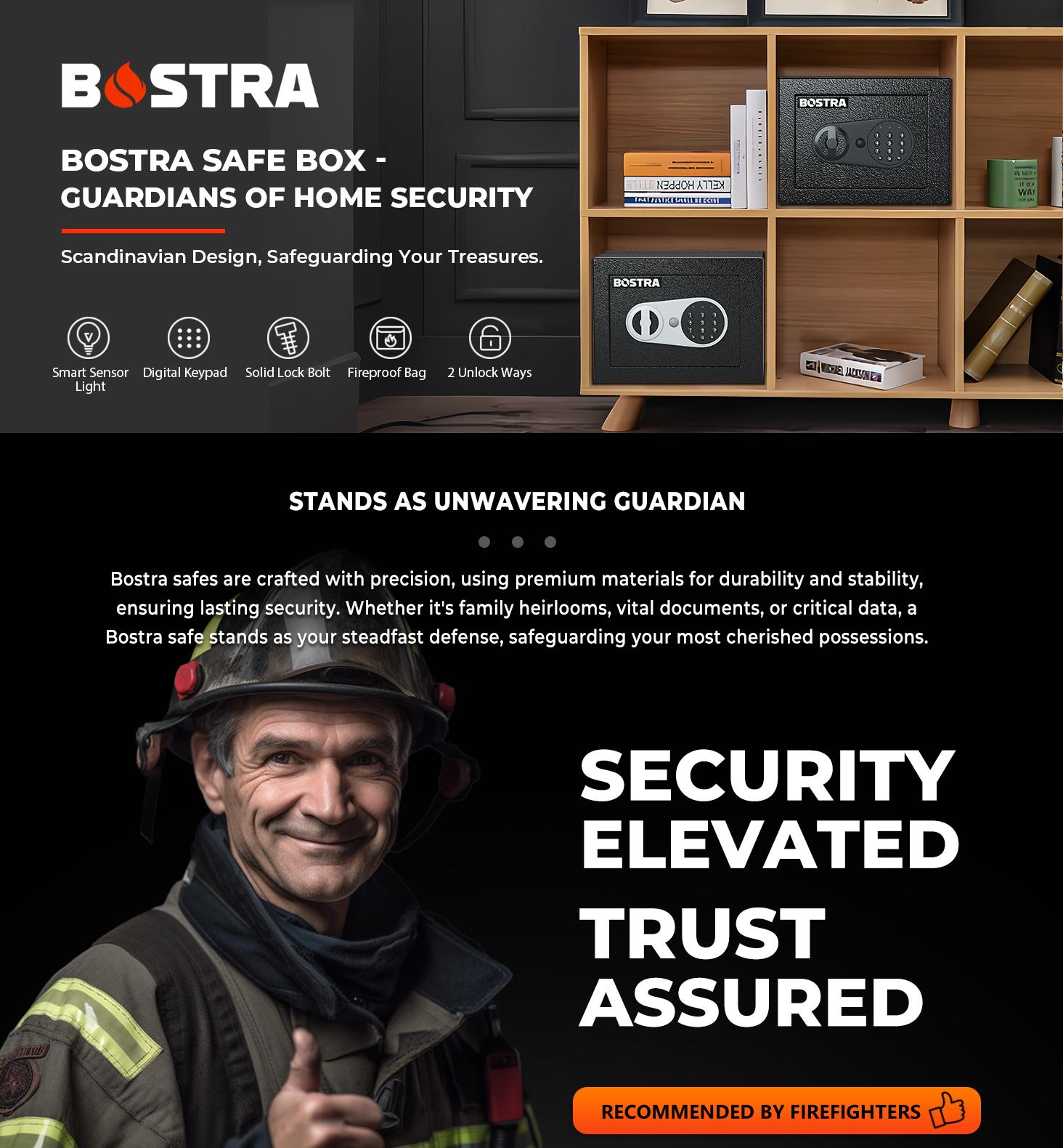 ​BOSTRA Mini Safe Box (0.23 Cu Ft) – Tiny But Mighty! Perfect for Cash, Jewelry & Secrets!  Digital Lock Safe – Fits ANYWHERE (9x6.6x6.5in)