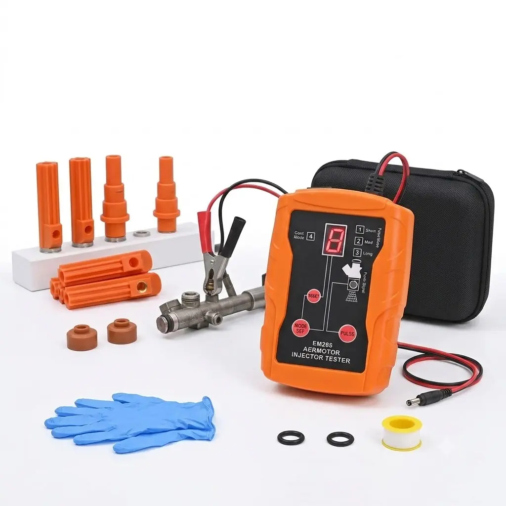 Automotive Fuel Injector Tester & DIY Cleaner Kit - 8 Modes Pulse Signal Simulator, Quick-Connect Car Injector Diagnostic System & Maintenance Tool Set