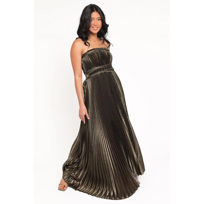 Angelique Strapless Maxi Dress - Olive