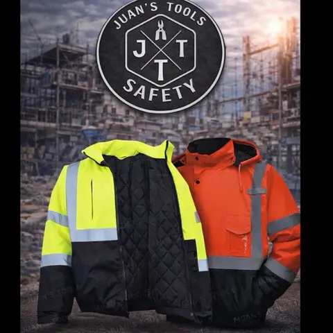 Men's Waterproof High-Visibility Bomber Jacket - ANSI Standards Compliant, All Seasons, Long Sleeve, Zippered, Multicolor, Hooded, for Work, Outdoor Use, with Additional Coverage