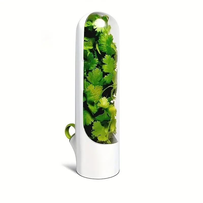 4 PCS Kitchen Herb Saver Pods with Lid - Transparent Refrigerator Vegetable Storage Containers, Multi-Herb Keeper for Fresh Produce (Cilantro, Mint)