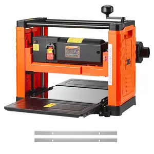 Thickness Planer With 13-Inch Width Worktable, Benchtop Planer, 1800W 23500 RPM Motor, Two-Blade Cutterhead, Dual Rollers, Overload Protection, Single-Speed Woodworking Tool for Hard and Soft Woods