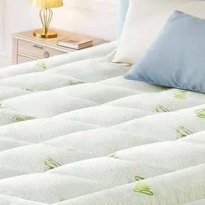 Mattress Topper Queen, Cooling Thick Breathable Viscose Made from Bamboo, Mattress Pad for Back Pain Relief, Bed Topper Mattress Cover with 8-16 Inch Deep Pocket