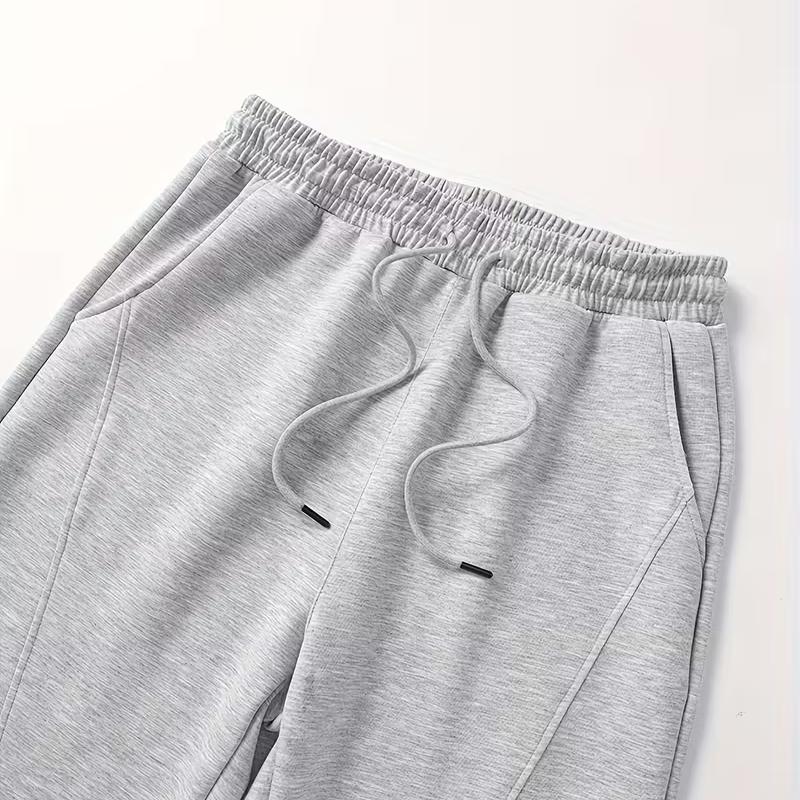 Men's Unisex Wide Leg Jogger Pants, Loose Fit Breathable Polyester Casual Pants with Drawstring, Solid Color Patchwork Pants for Daily Activities, Work, Outdoor Travel & Fitness Men's Unisex Wide Leg Jogger Pants, Loose Fit Breathable Polyester Casual Pants with Drawstring, Solid Color Patchwork Pants for Daily Activities, Work, Outdoor Travel & Fitness
