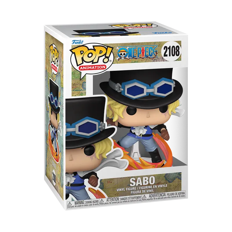 Funko One Piece Sabo Attacking with Pipe 2108 Collectible Figure with Top Hat and Goggles, Figurine, Attacking Pose