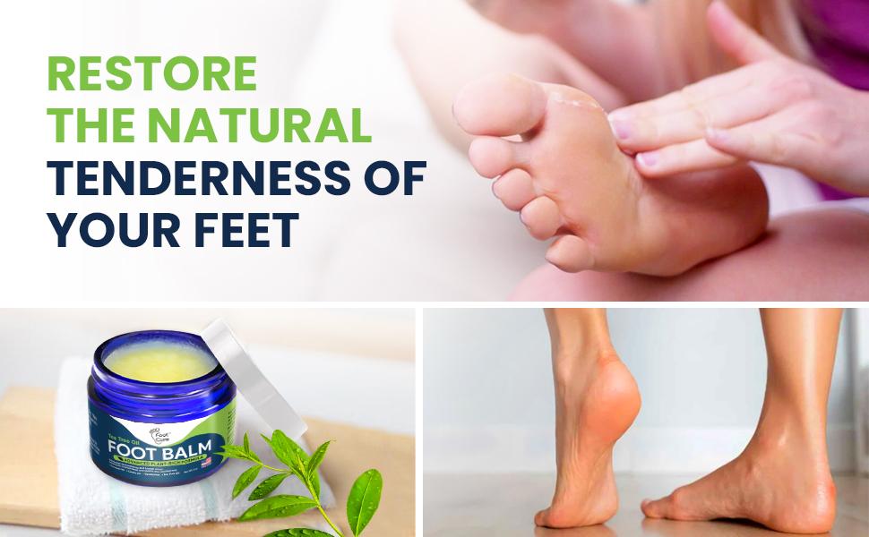 Foot Cure Tea Tree Foot Balm for Dry Cracked Feet Moisturizing Repair Cream Soothes Rough Heels and Odor Care