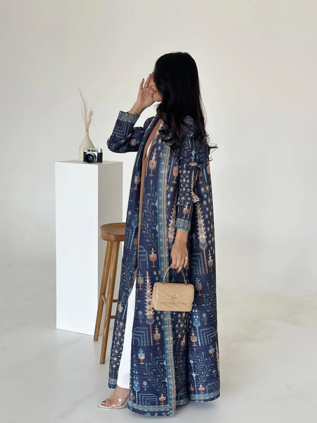Miyake Women's Belted Loose Fit Ethnic Patterns Islamic Modest Abaya Long Robe Cardigan Windbreaker Coat, Arab Style Muslim Clothing Islamic Modesty Clothes Ethnic Clothing, Ramadan Fashion Party Essential, Commuter Must-Have, Abayas For Eid