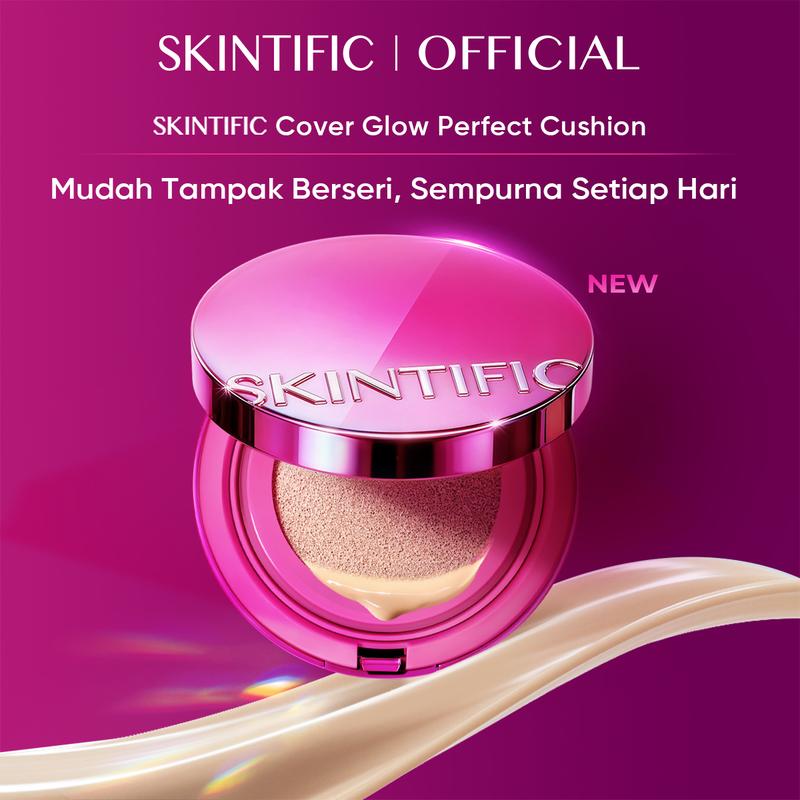 [NEW SHADE LAUNCH] SKINTIFIC Cover Glow Perfect Pink Cushion 11g Radiant Hydrated Flawless 10 Hours Glow Perfect Skin No Dullness No Oxidation