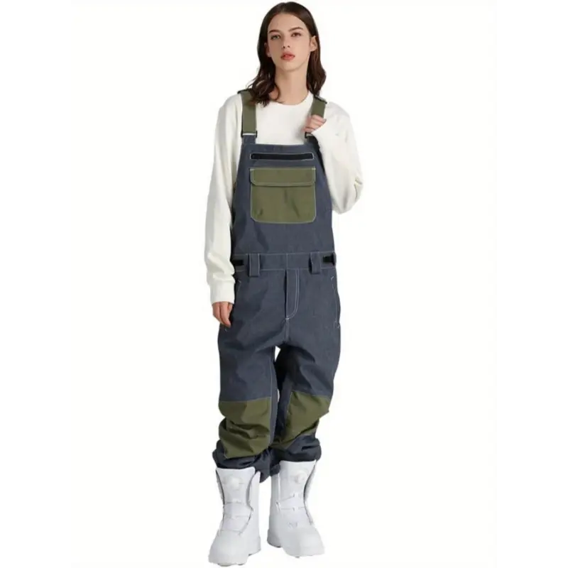 [Waterproof Snow Bibs Pants] Waterproof, Breathable Women's Snow Bibs - Adjustable Overalls Pants Ski Bibs Overalls Winter Outdoor Snow Pants with Pockets - Wear-resistant, Insulated Hiking Climbing