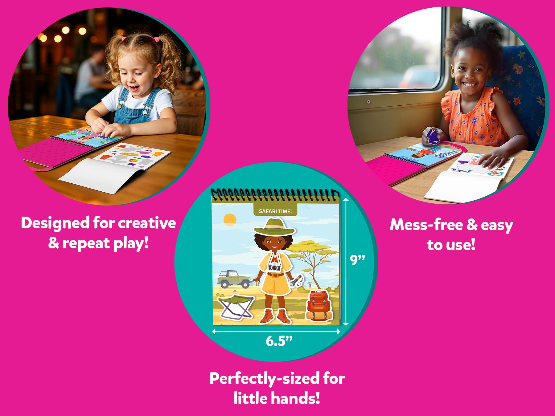 Skillmatics Reusable Sticker Activity Book - Peelies, 100+ Reusable Stickers, 6 Pictures, Mess-Free Fun for Kids, Creative Play & Travel Toy, Gifts for Boys & Girls Ages 3 to 7