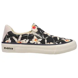 SeaVees Womens Hawthorne Magnum Floral Slip On Sneakers Shoes Casual - Black