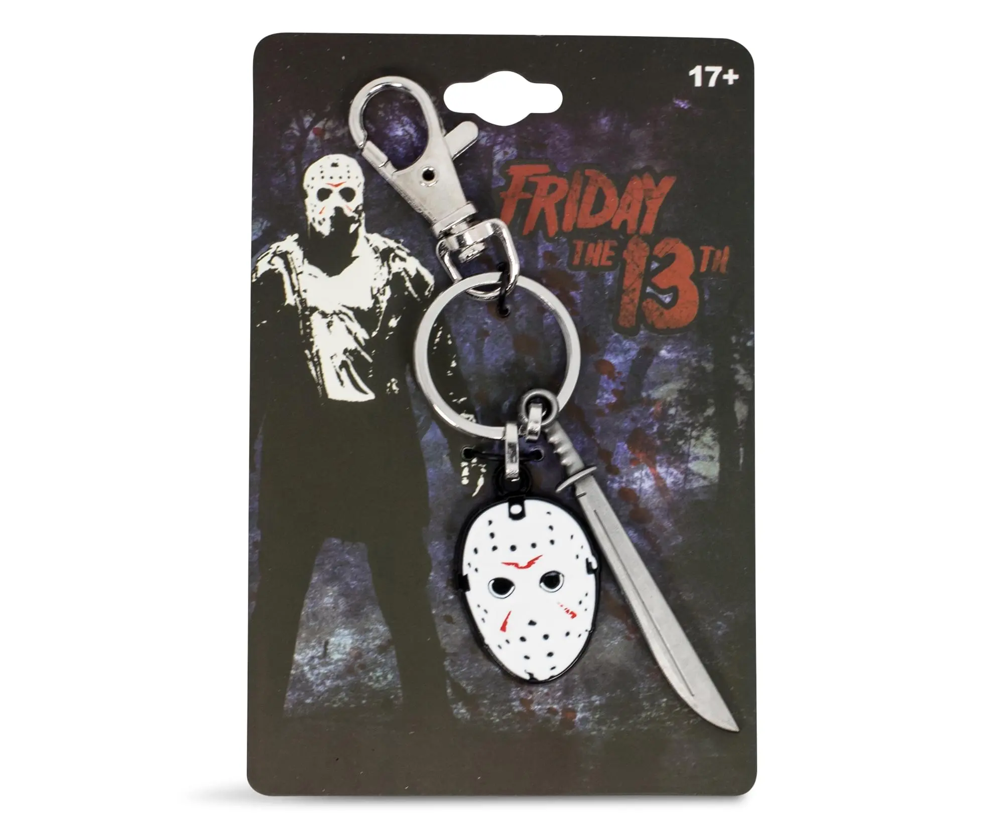 Friday The 13th Mask & Heavy-Duty Metal Machete Sword Keychain Set for Cars & Backpacks