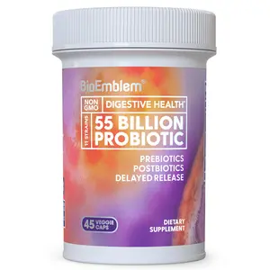 【BioEmblem】11 Strains with Prebiotics & Postbiotics for Women & Men, 55 Billion CFU, Jerusalem Artichoke & Inulin, Digestive & Immune Support