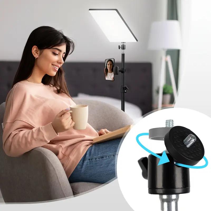 LED Video Light Kit With Adjustable 63" Tripod Stand - USB-Powered On-Camera Lighting For Content Creation/March Madness/Spring Break - Studio Glow Makeup Lighting - Ring Light Selfie Stick Fill Light SuperBowl / International Women's Day