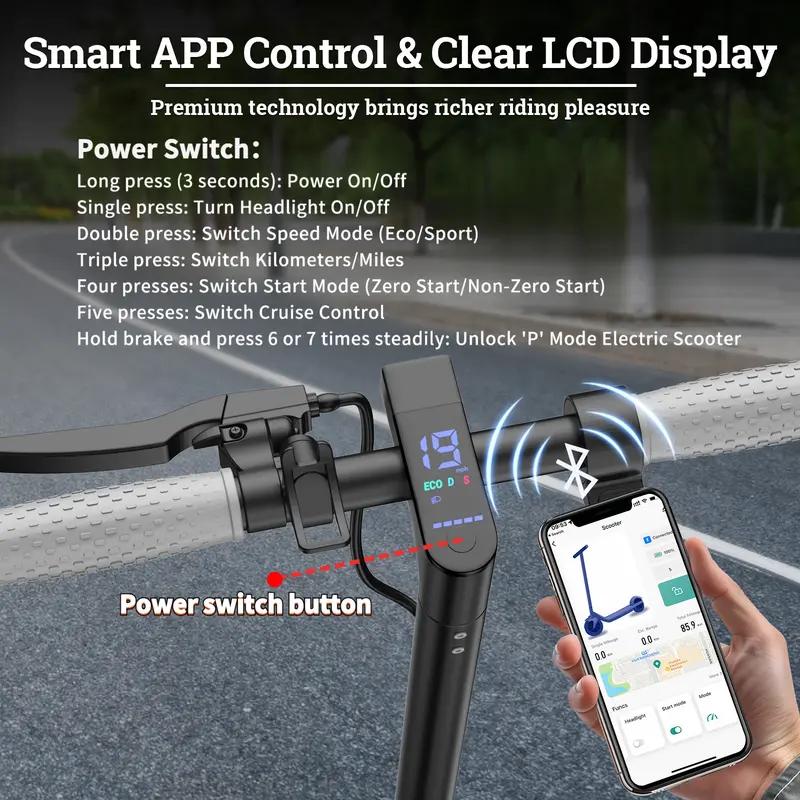 Electric Scooter -19 MPH Max Speed, 8.5''Honeycomb Solid Tires, 350W Motor, 12 Miles Range,Adjustable Speed Foldable Commuter Scooter with Dual Braking System &App Control School Scooters Electric Scooter -19 MPH Max Speed, 8.5''Honeycomb Solid Tires, 350W Motor, 12 Miles Range,Adjustable Speed Foldable Commuter Scooter with Dual Braking System &App Control School Scooters